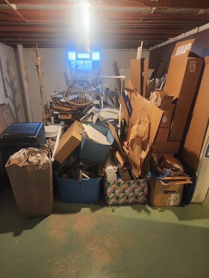 Roll-off dumpster container at job site for 4 Yard Dumpster Rental in Goleta